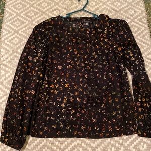Gap Black & Floral Blouse